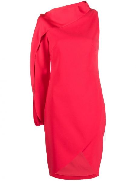 Ασύμμετρη κοκτέιλ φόρεμα με στενή εφαρμογή Genny κόκκινο