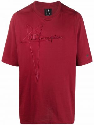 Camiseta con bordado Rick Owens X Champion rojo