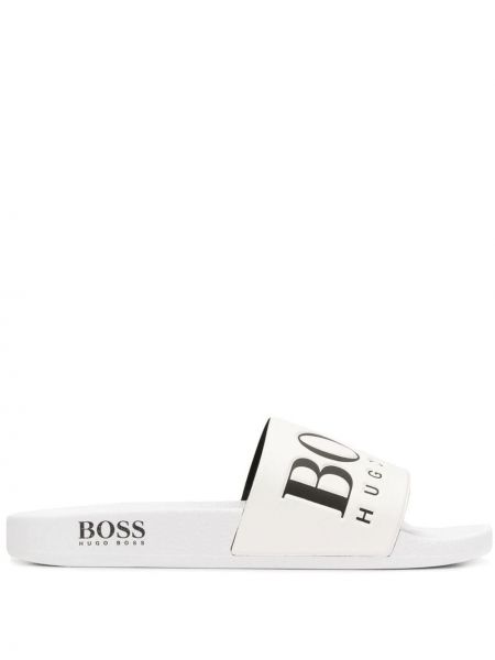 Шльопанці з логотипом Boss Hugo Boss, білі