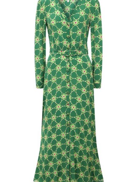 Шелковое платье Saloni зеленое