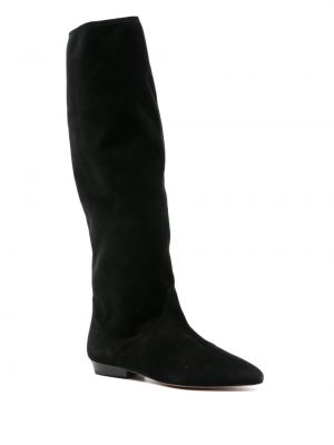 Semišové kotníkové boty Isabel Marant černé