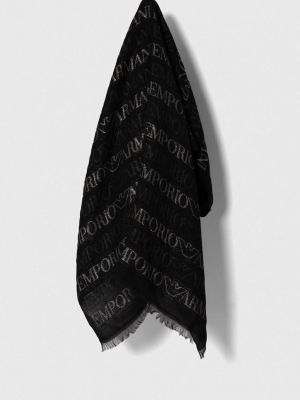Vlněný šátek Emporio Armani černý