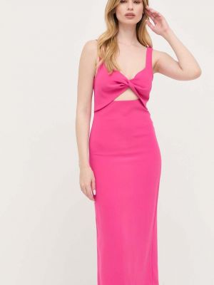 Testhezálló midi ruha Bardot rózsaszín