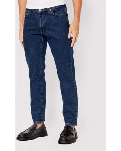 Priliehavé džínsy s rovným strihom Woodbird modrá