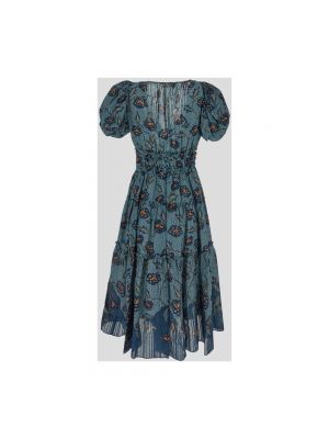 Sukienka midi z wiskozy Ulla Johnson niebieska