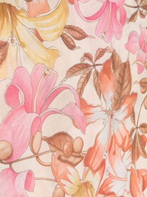 Květinový kašmírový šál s potiskem Ferragamo růžový
