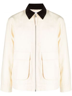 Bavlnená bunda s potlačou Pop Trading Company biela
