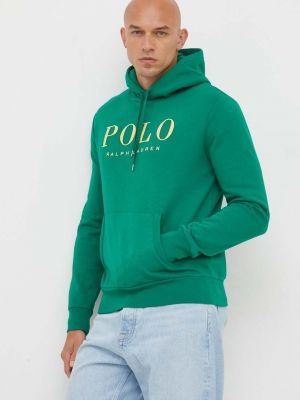 Mikina s kapucí s aplikacemi Polo Ralph Lauren zelená