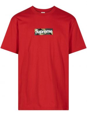 Czerwona koszulka bawełniana Supreme