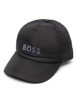 Cappello con visiera con stampa Boss nero