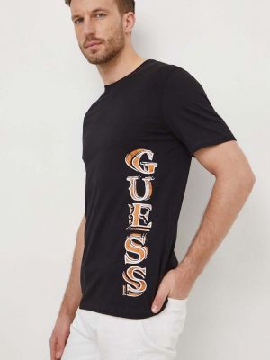 Tričko s potiskem Guess černé