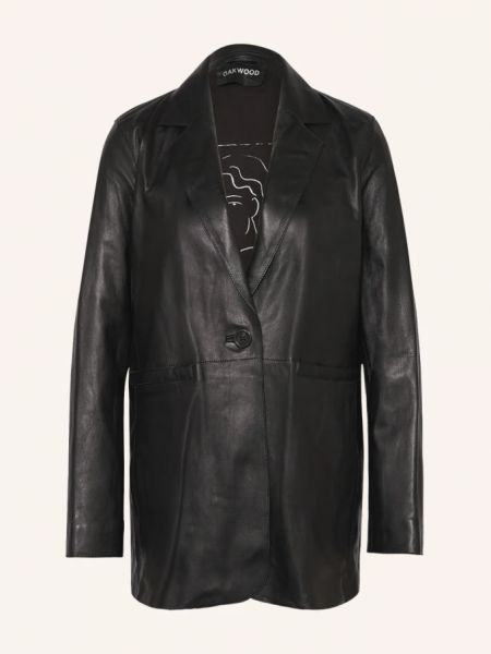 Кожаный пиджак Oakwood черный
