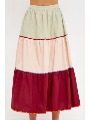Женская юбка-миди с цветными блоками English Factory