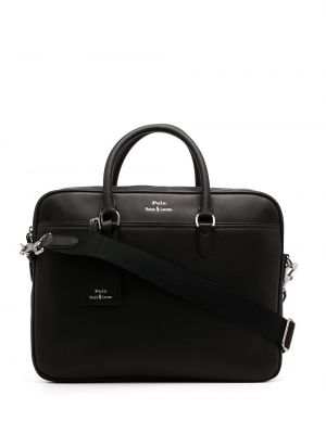 Δερμάτινη τσάντα laptop με σχέδιο Polo Ralph Lauren