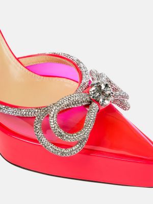 Sandale cu funde cu platformă de cristal Mach & Mach roz