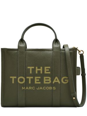 Usnjena nakupovalna torba Marc Jacobs zelena