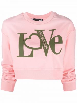 Trykt sweatshirt Love Moschino rosa