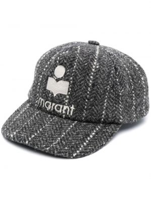 Cappello con visiera con stampa Isabel Marant grigio