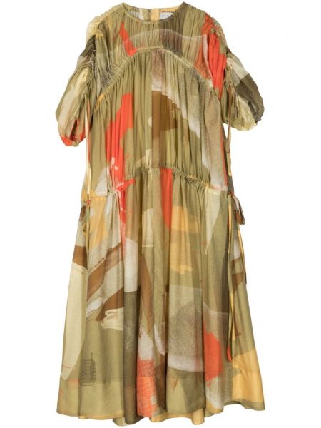 Sukienka długa z nadrukiem w abstrakcyjne wzory Lee Mathews