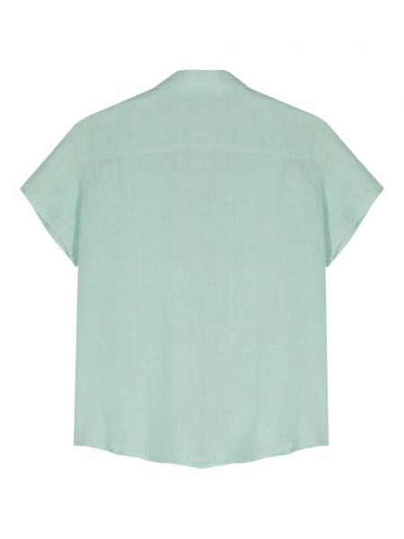 Lněná košile A.p.c. zelená