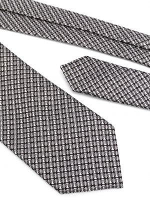 Svītrainas zīda kaklasaite Tom Ford pelēks