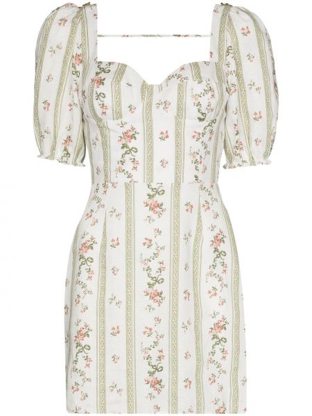 Mini vestido de flores con estampado Reformation blanco