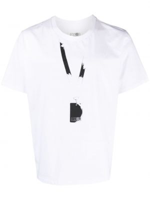 Βαμβακερή μπλούζα με σχέδιο Mm6 Maison Margiela