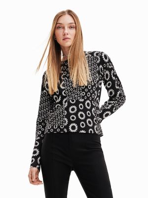 Jersey de tela jersey con estampado geométrico Desigual negro