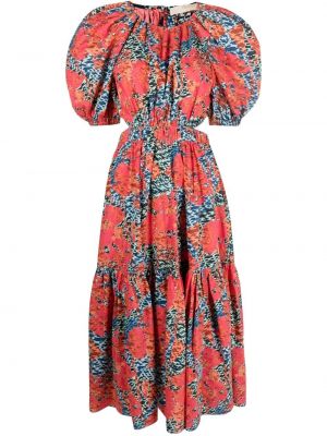 Midi haljina s printom Ulla Johnson narančasta