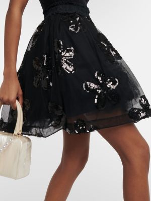 Tylové mini sukně Simone Rocha černé