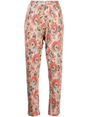 Pantaloni slim fit cu model floral cu imagine Rosetta Getty