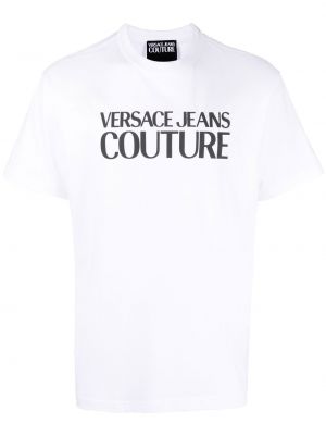 Printti puuvilla t-paita Versace Jeans Couture valkoinen