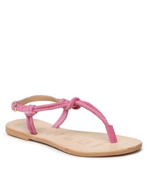 Kožne sandale od brušene kože od brušene kože Manebi ružičasta