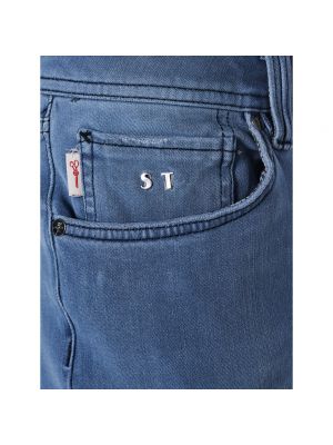 Skinny jeans aus baumwoll mit taschen Tramarossa blau