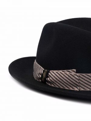 Sombrero a rayas Borsalino negro