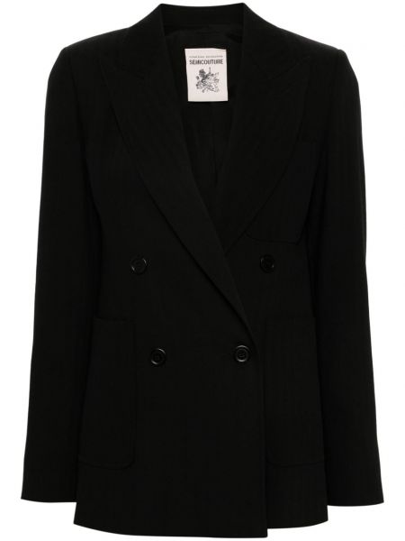 Dobbeltradet blazer Semicouture sort