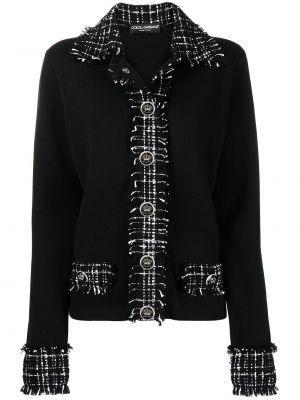 Пуловер от туид Dolce & Gabbana черно
