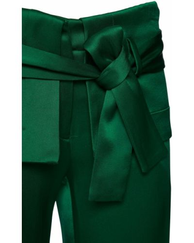 Satynowe spodnie cargo Tom Ford zielone