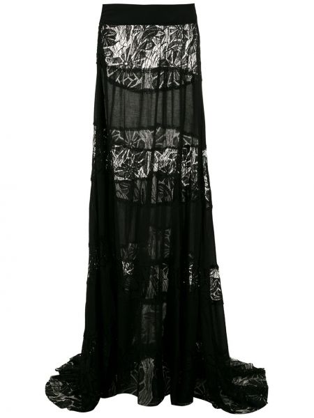 Čipkovaná dlhá sukňa Amir Slama čierna