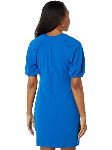 Платье мини с пышными рукавами Donna Morgan синее