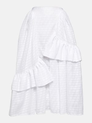 Maxi φούστα με βολάν Cecilie Bahnsen λευκό