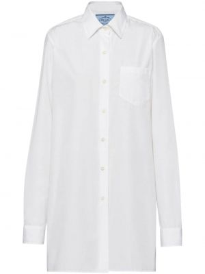 Βαμβακερό πουκάμισο Prada λευκό