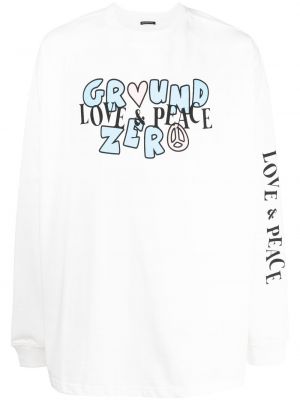 T-shirt con stampa Ground Zero bianco