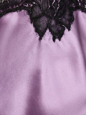 Falda larga de seda de encaje Fleur Du Mal violeta