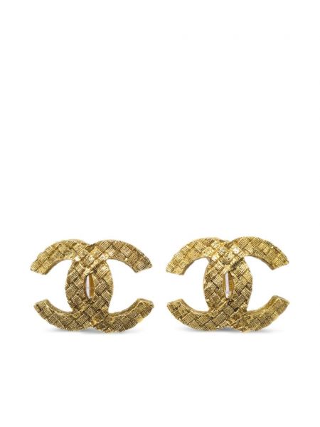 Prošiveni naušnice Chanel Pre-owned zlatna