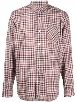 Пухена карирана риза Woolrich червено