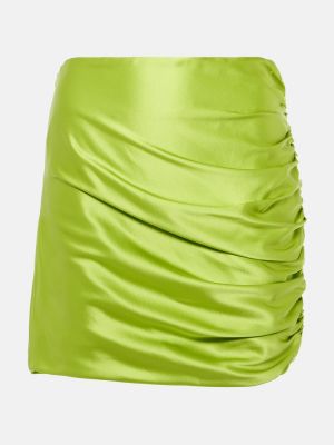 Jedwabna satynowa mini spódniczka The Sei zielona