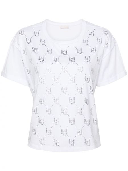 Kokvilnas t-krekls Liu Jo balts