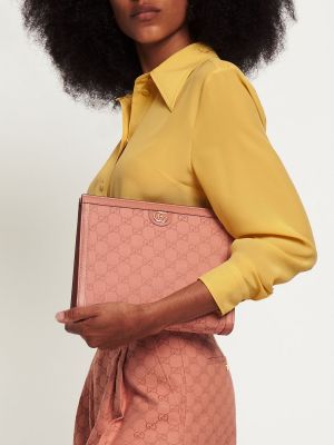 Кожени чанта тип „портмоне“ Gucci розово