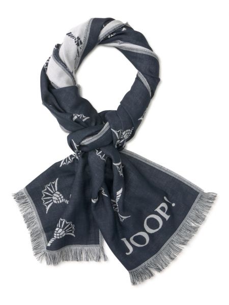 Шерстяной шарф из модала Joop! синий